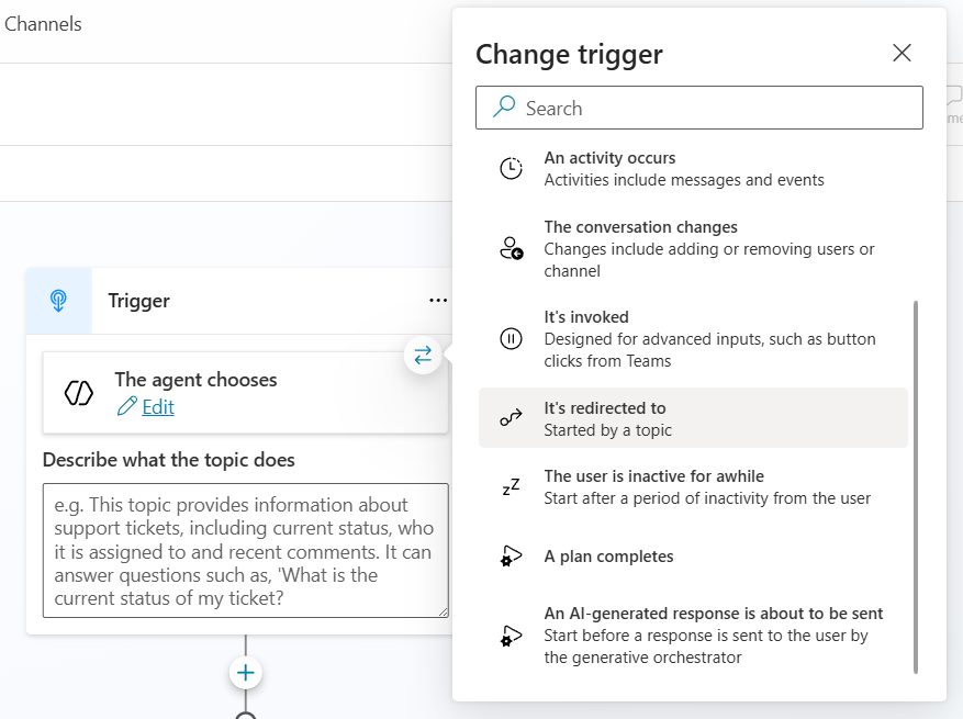 Set Trigger on Topic