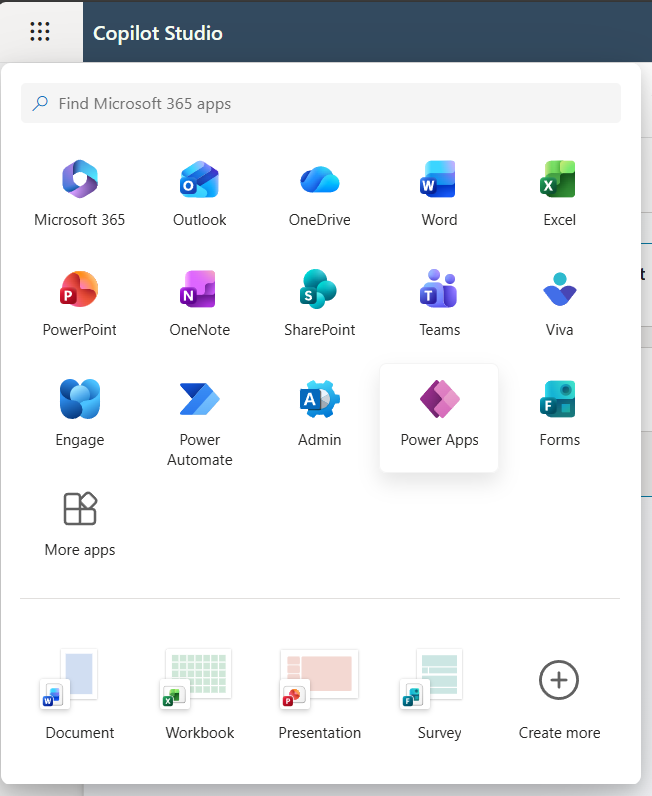 Open Power Apps