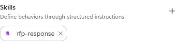 The rfp-response skill attached under the Skills section