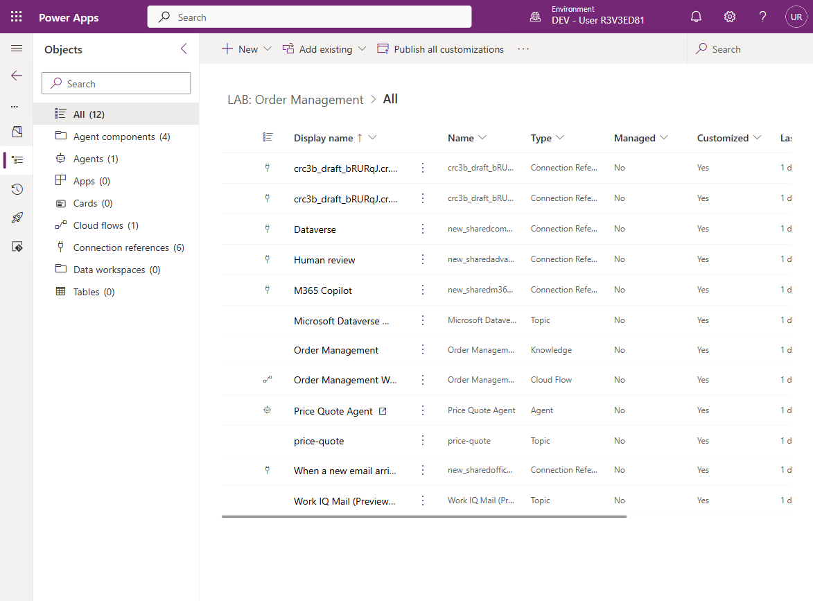 Connection References listed in the solution