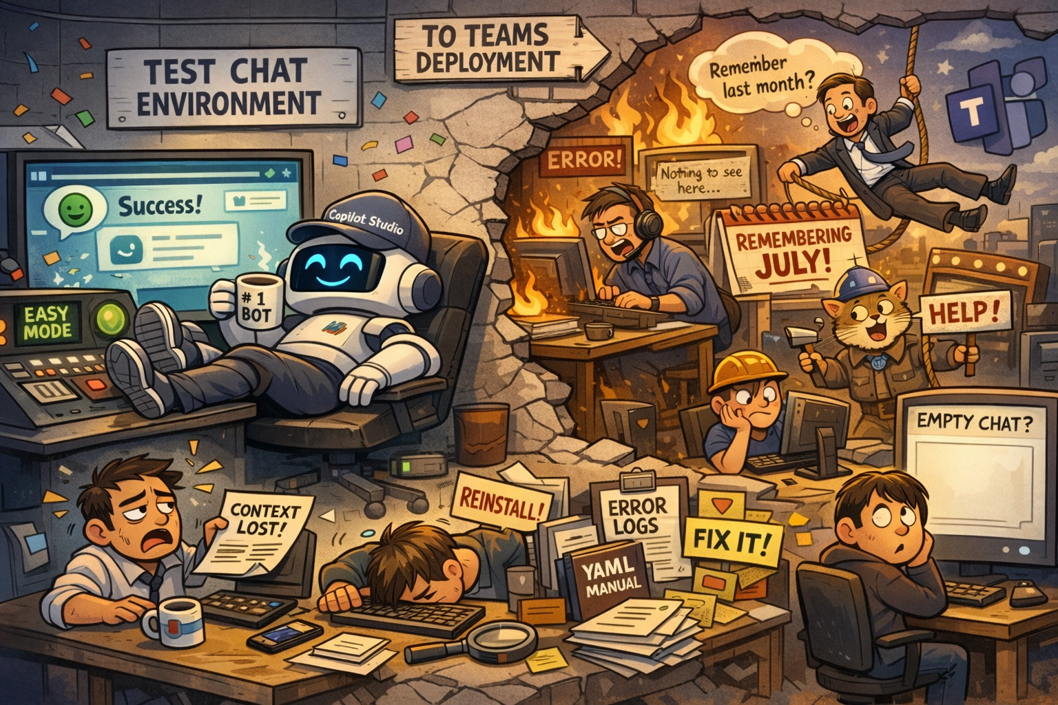 Test chat environment vs Teams deployment chaos
