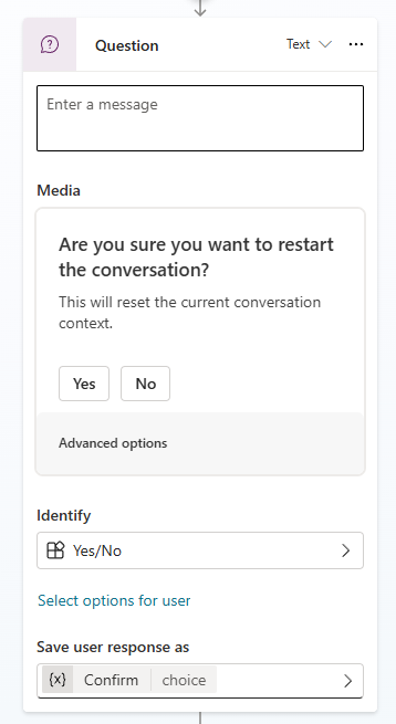 Start Over confirmation