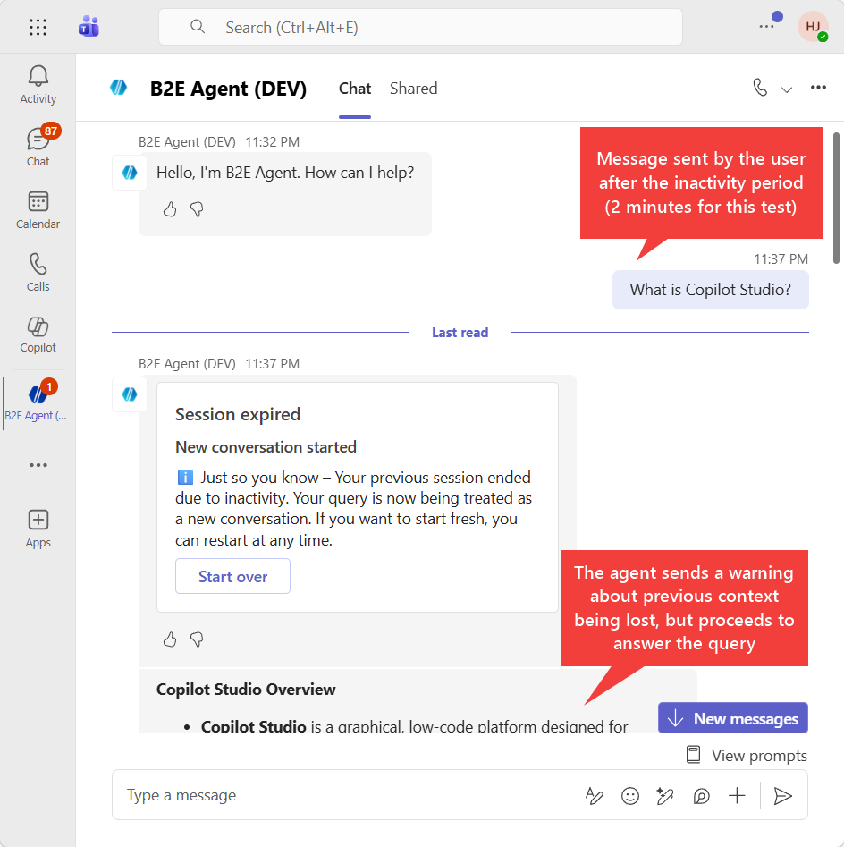 Session expired notification