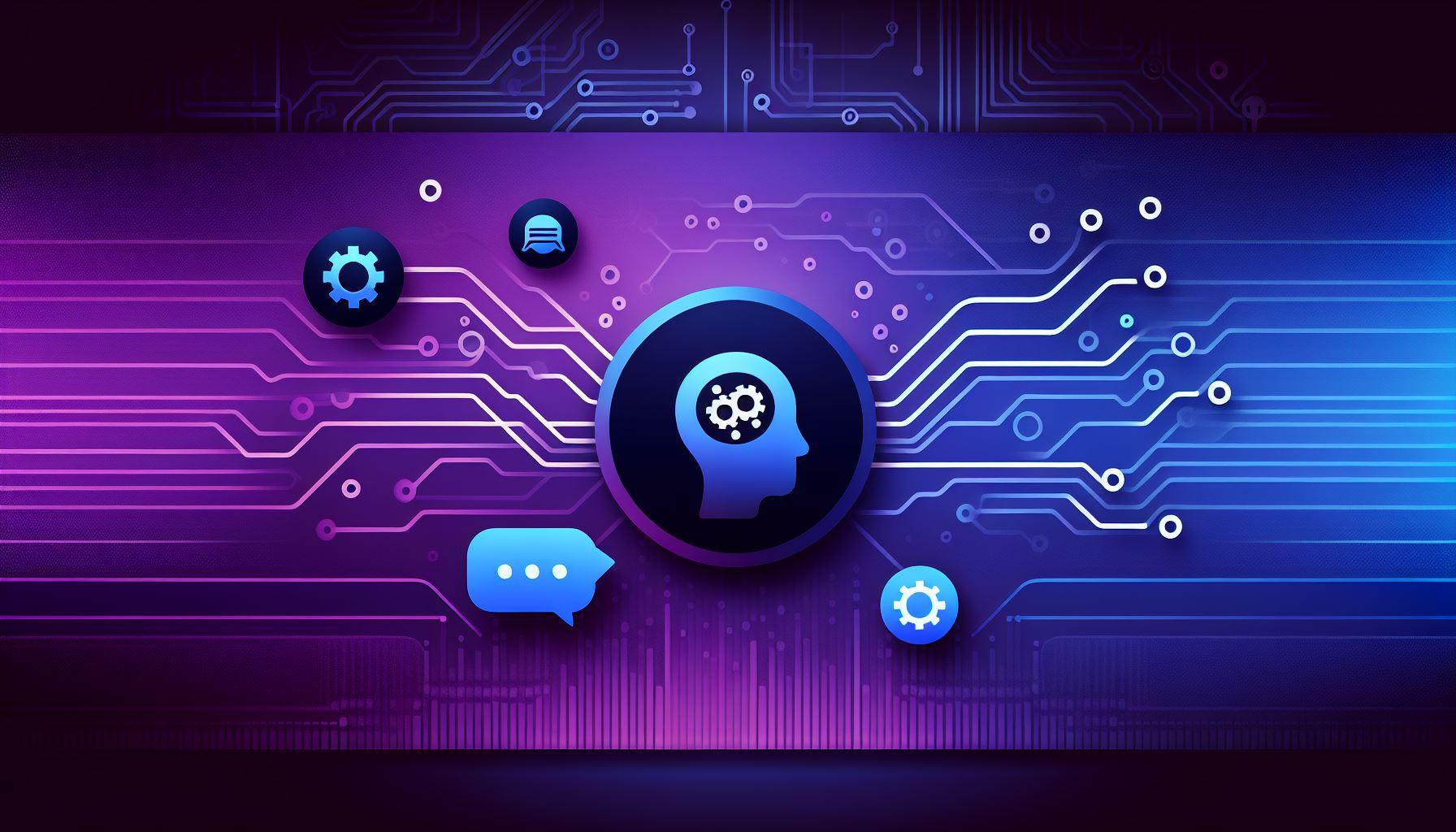 A sleek gradient in Microsoft Teams brand colors (purple and blue) with subtle circuit patterns to suggest technology