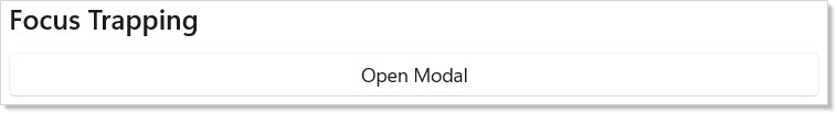 Focus trap in a modal dialog