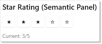 Semantic panel for star rating
