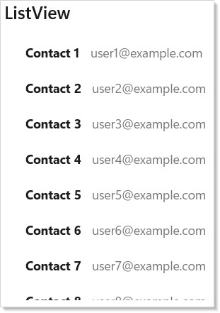 ListView with contacts
