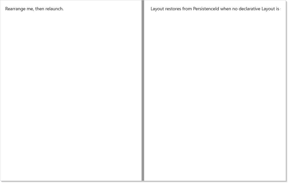 Persisted two-pane layout that restores across launches