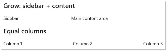 Grow and shrink layout