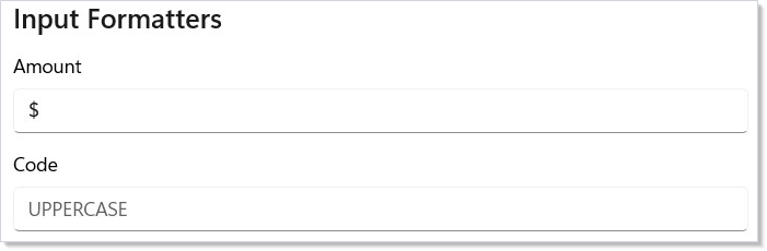 Input formatters