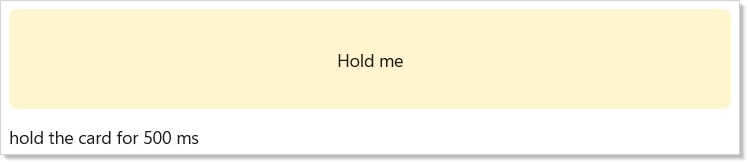 Long-press gesture showing duration of last trigger