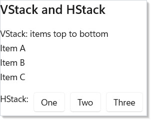 VStack and HStack