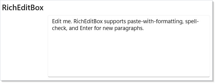 RichEditBox sized for paragraph editing