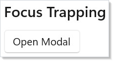 Focus trap in a modal dialog