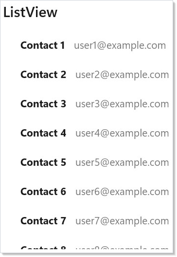 ListView with contacts