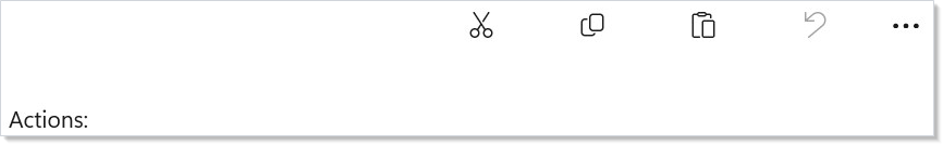 Command bar with standard commands