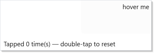 Pointer modifiers on a Border with hover, tap, and double-tap reset