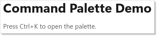 Command palette open with a filtered list