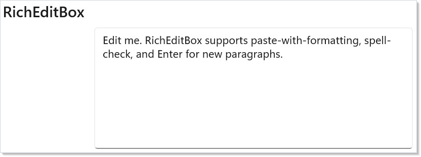 RichEditBox sized for paragraph editing