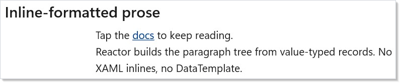 RichTextBlock with an inline hyperlink across two paragraphs