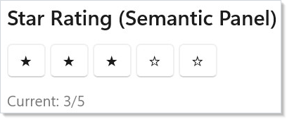 Semantic panel for star rating