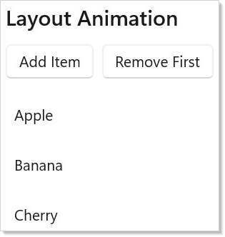 Layout animation