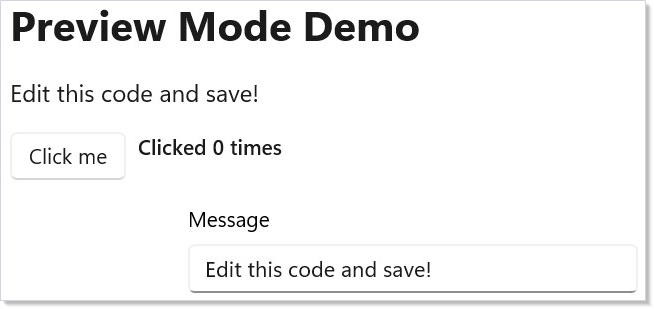 Preview mode demo