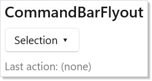 CommandBarFlyout with primary and secondary commands