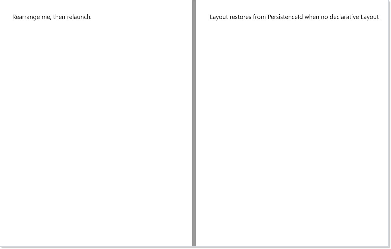 Persisted two-pane layout that restores across launches