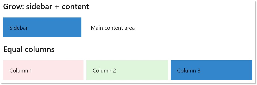 Grow and shrink layout