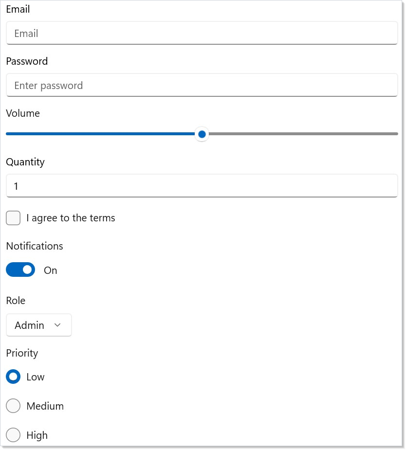 All input types