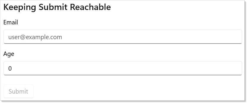 Keep submit reachable