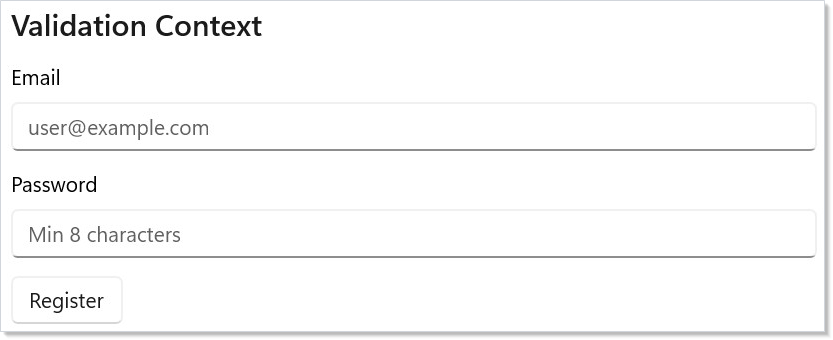 Validation context