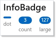 Dot, count, and large-count badges