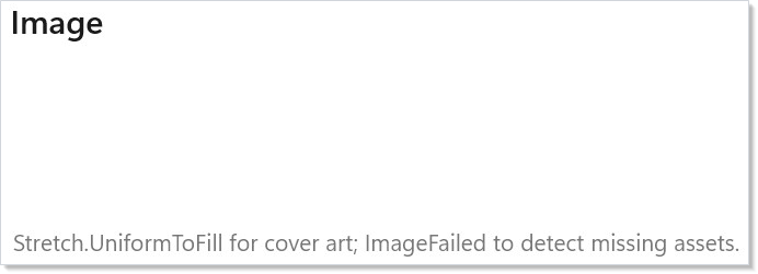 Image control rendering a packaged 96x96 asset