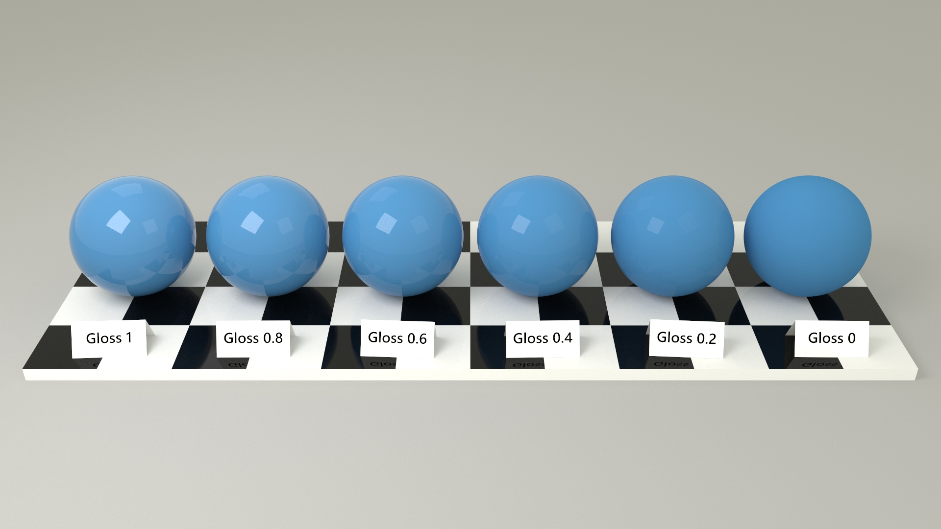 Glossy spheres with varying gloss