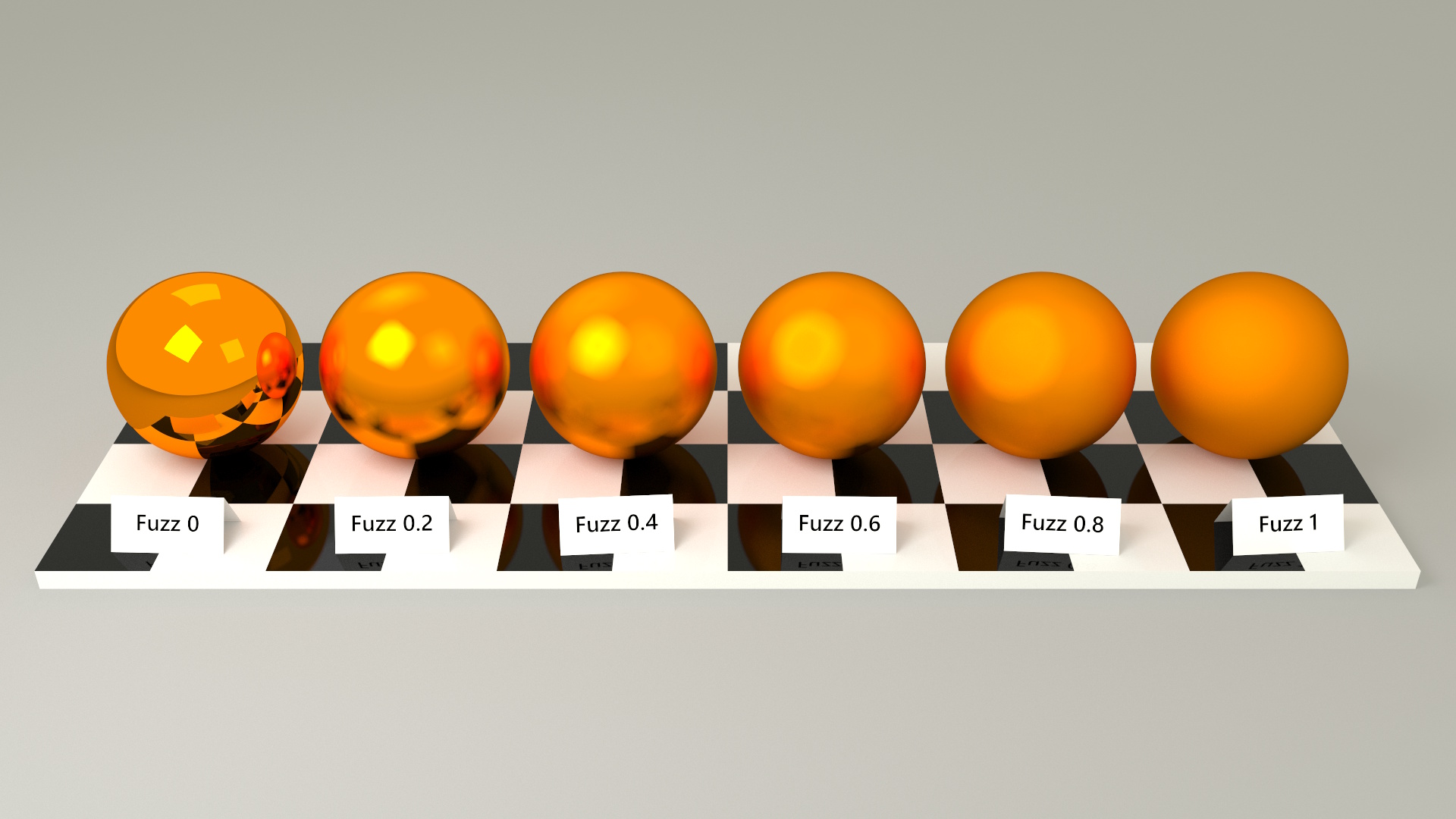 Metallic spheres with varying fuzz