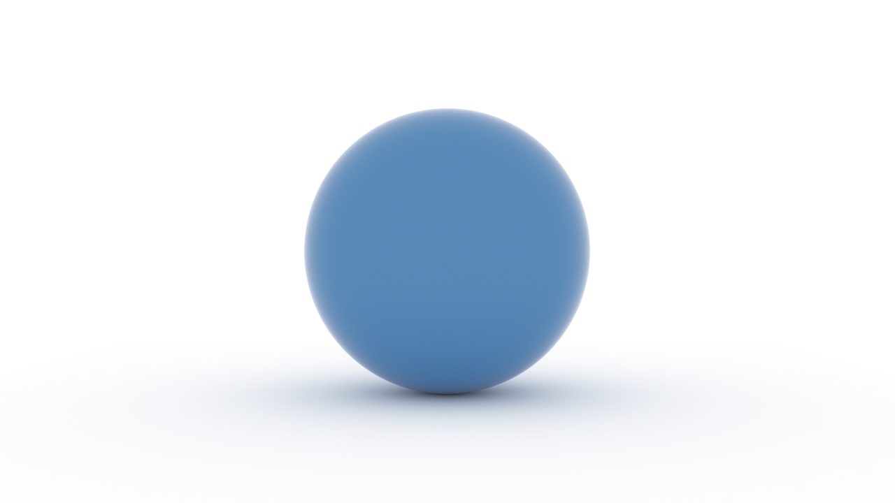 Rendered result — a sphere on a white ground plane