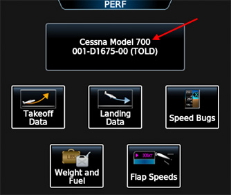 GTC PERF Page Airframe Text