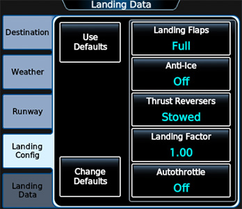 GTC Landing Config Options