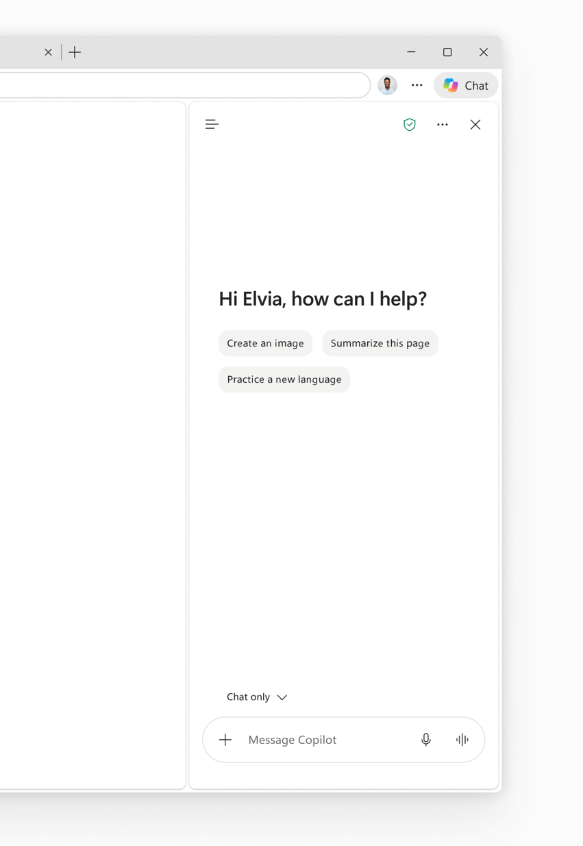 Microsoft Edge의 업데이트된 Copilot 진입점