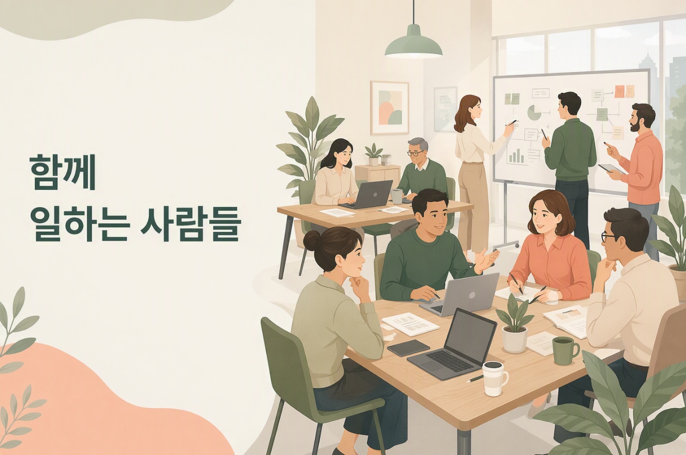 팀 컬처 일러스트 예시