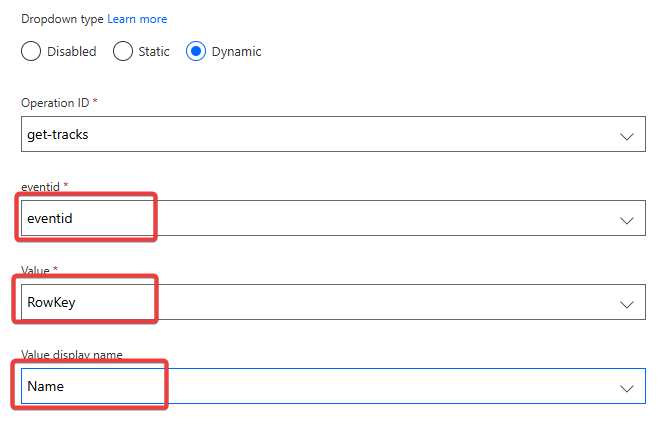 "Parameters for trackid"