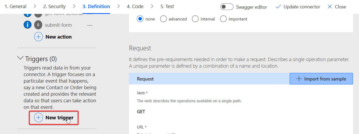 "Create a new trigger"
