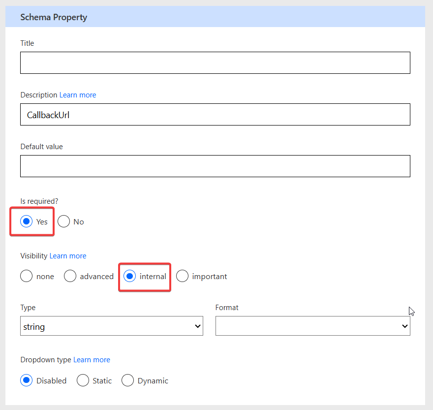 "Trigger parameters"
