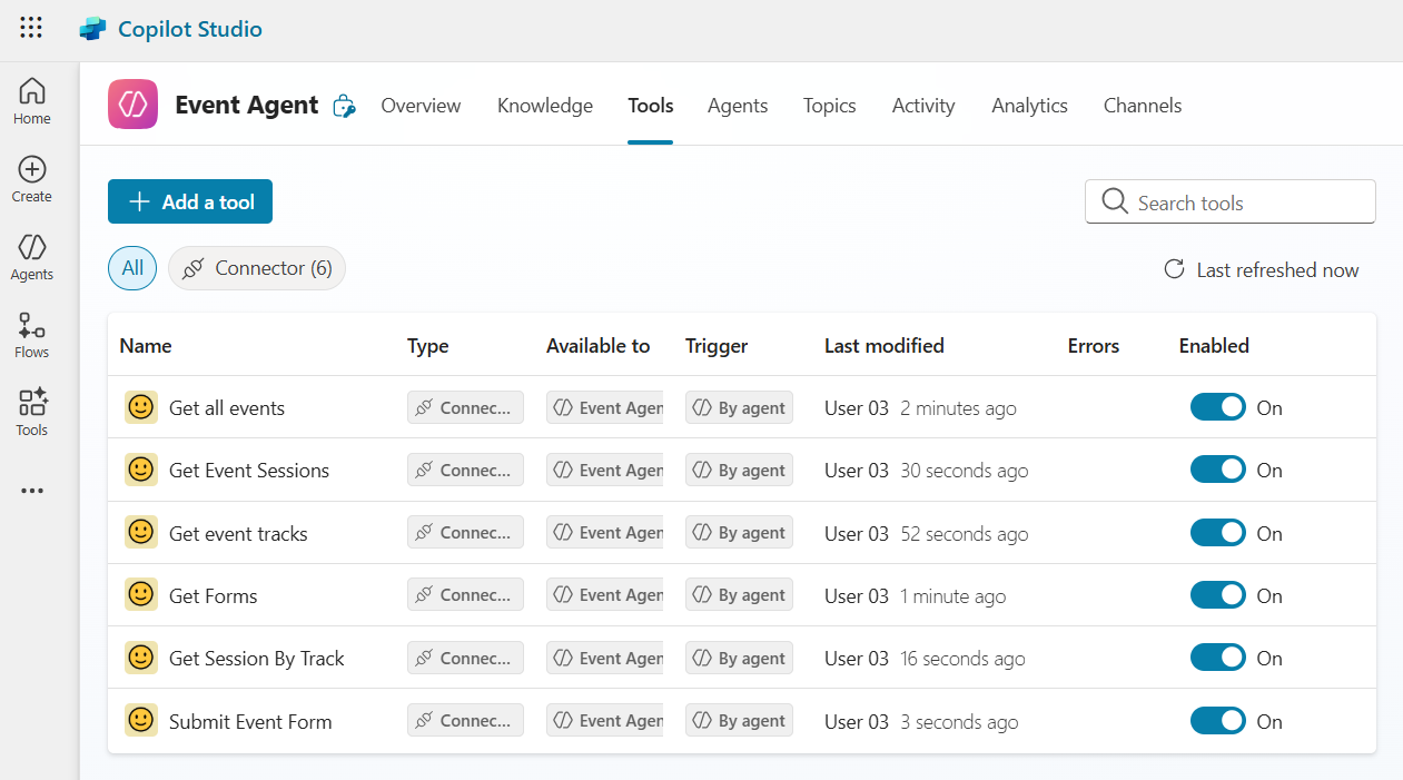 "Tools added to agent"