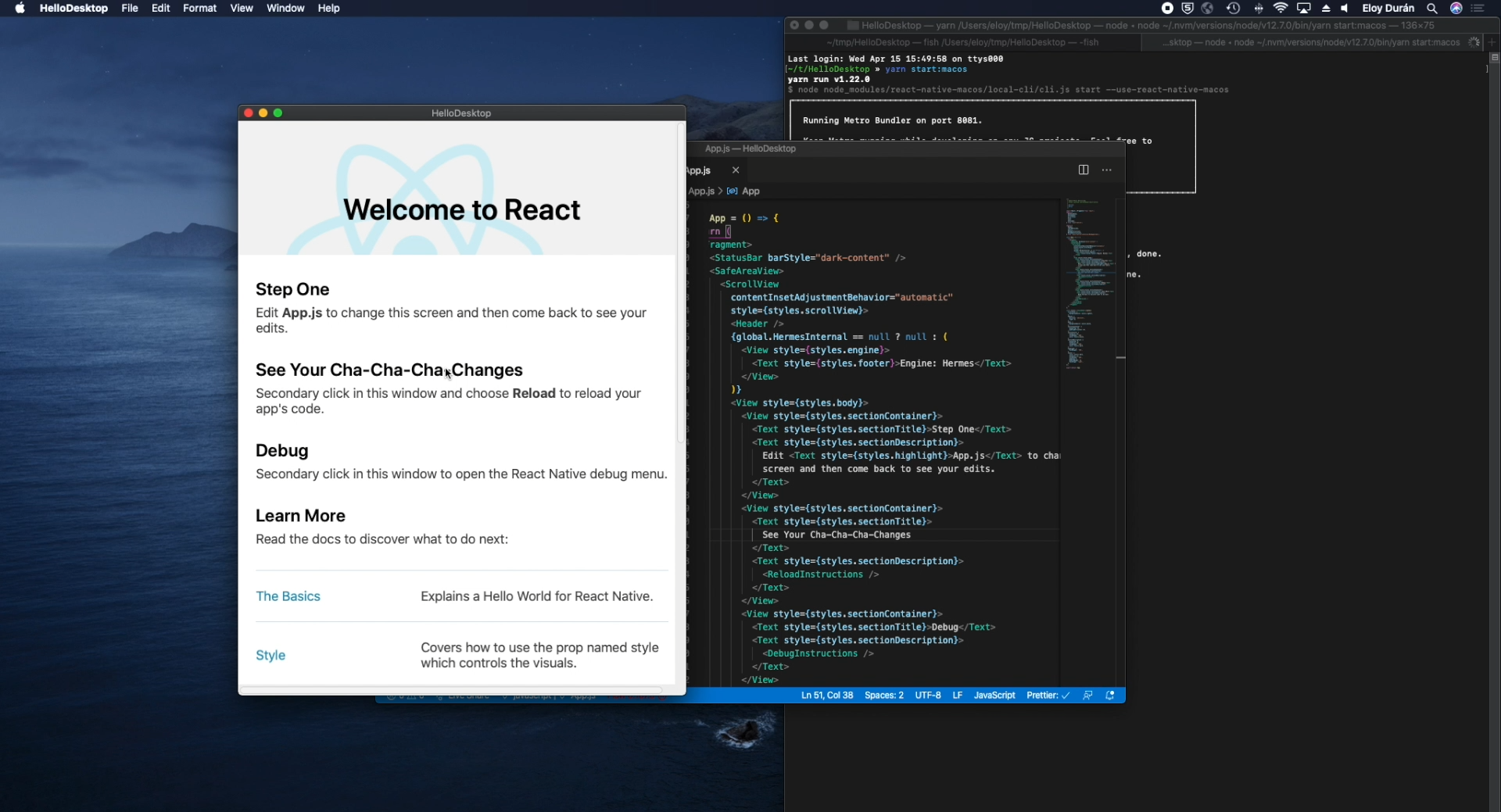 visual studio for mac react