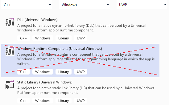 Wrong Windows Runtime Component (Universal)