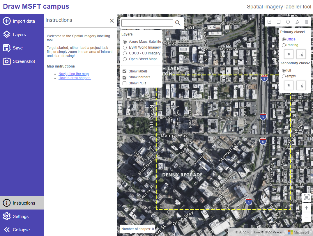 Screenshot of the spatial imagery labeler tool