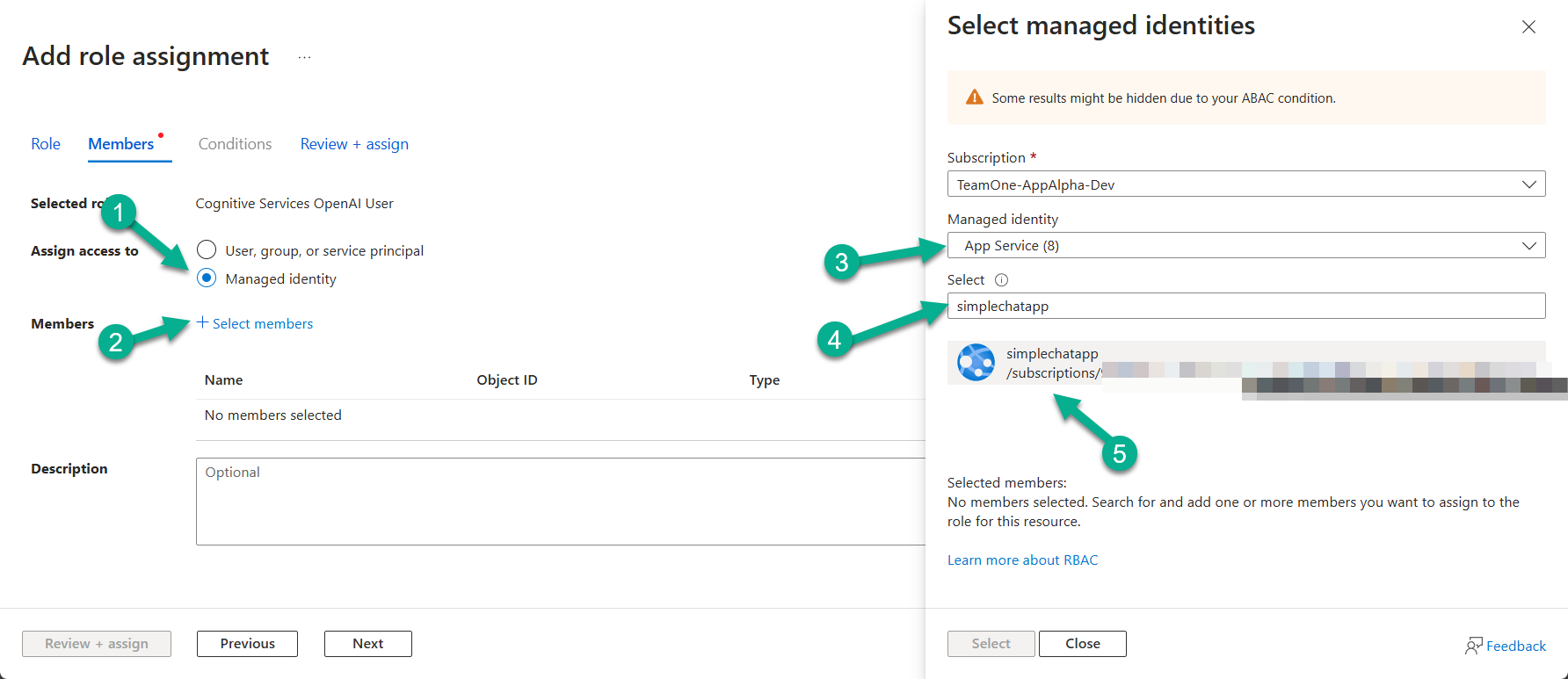 add role assignment - managed identity